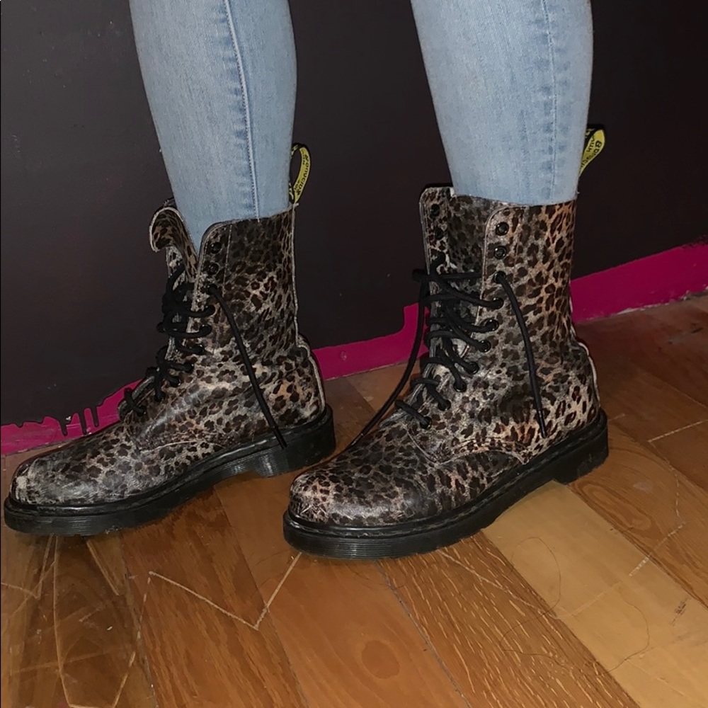 Doc Martins Cheetah Print Combat Boots